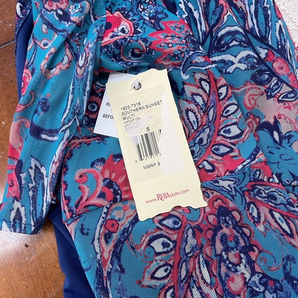 REBA Southern Sunset paisley blue midi wrap dress - Picture 8 of 8